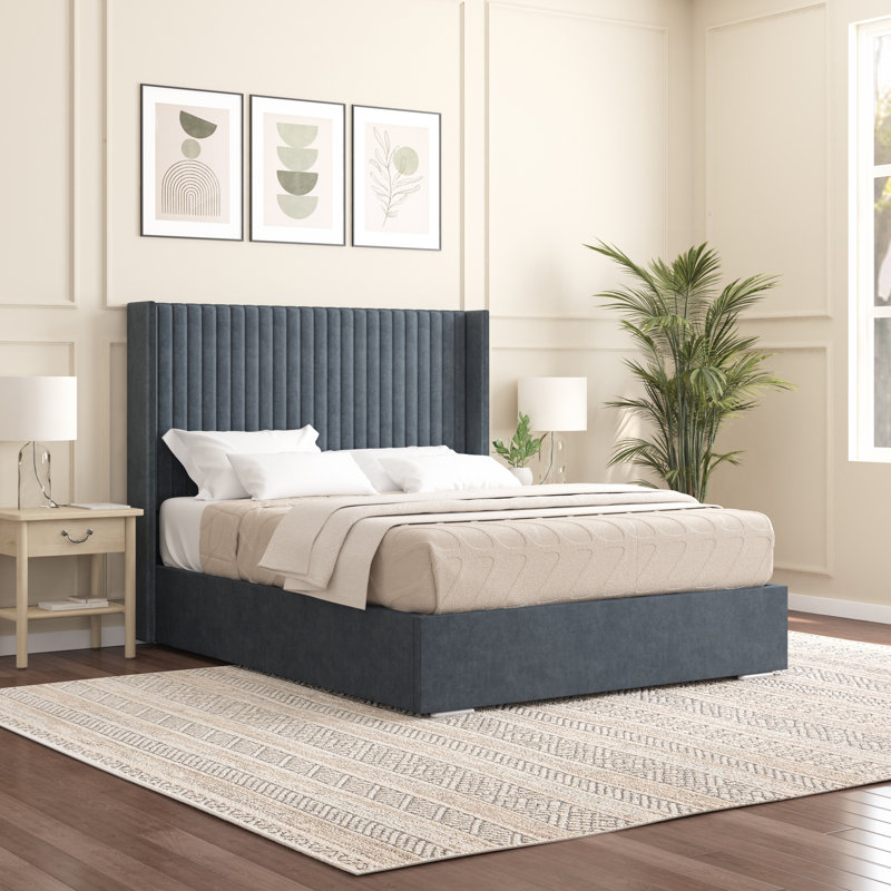 Shelton Upholstered Bed Frame, Super King (6'), Charcoal