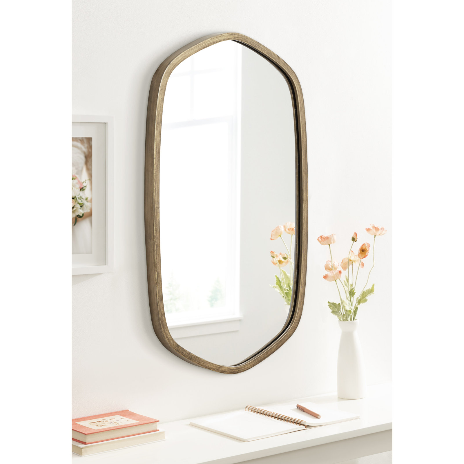 Glover 20" Accent Mirror, 36" x 20", Gold, Vertical