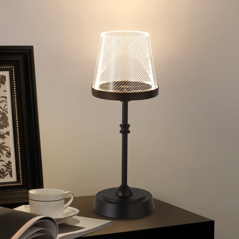 Adjustable Cordless Led Tabel Lamp With Dimmable Light & Rgb Colors, Black