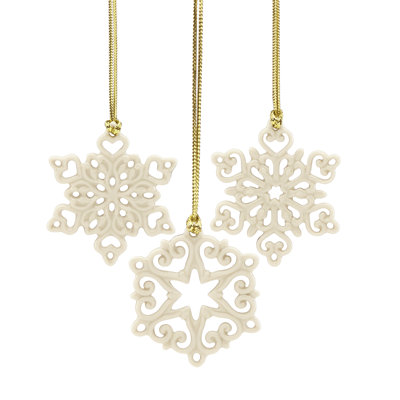Ensemble d'ornement en forme de mini flocon de neige 3 pièces ORNAMENT BOXED
