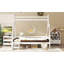 Lit plateforme double avec escalier, structure de lit simple en bois massif, profil bas et conception amusante pour enfants