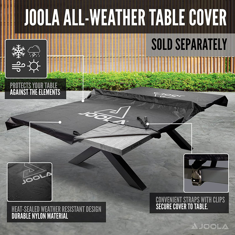 Gray Wood and Steel Outdoor Table Tennis Table with Net