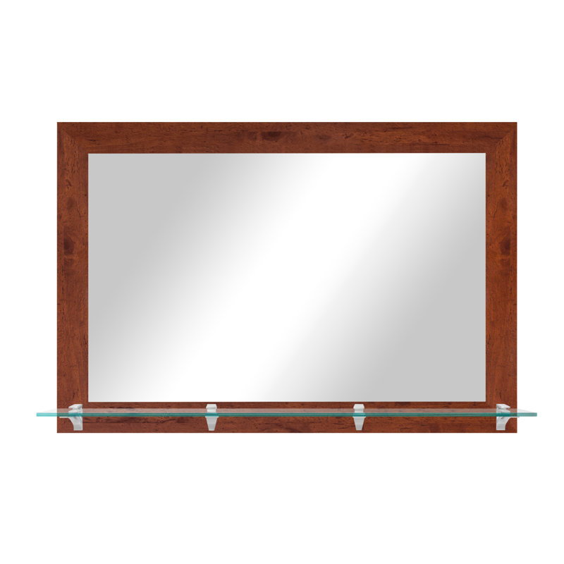 Miroir mural rectangulaire, 32.5" x 60", Noyer foncé / chrome