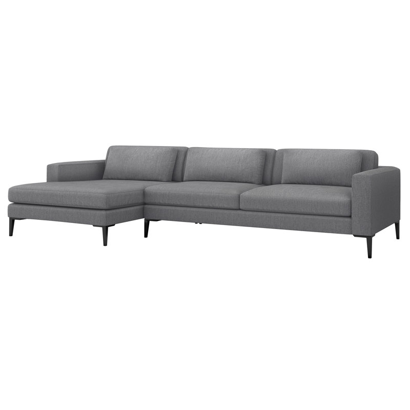 Izzy Chaise Sectional, Left Hand Facing, Cameo 100% Polyester, Black