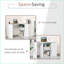 Bureau d'ordinateur en forme de L avec conception pivotante à 180 °, tablettes de rangement, tiroir et amp; Cabinet pour bureau personnel | Blanc | Panneau de particules P2