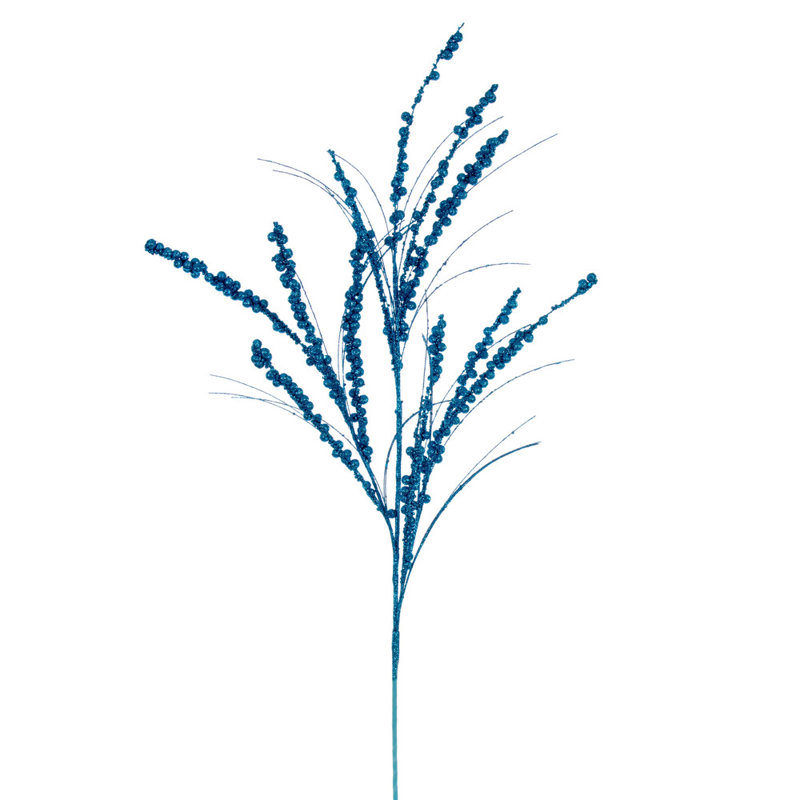 36 po Berry Twig Glitter, 6 par sac, Bleu turquoise