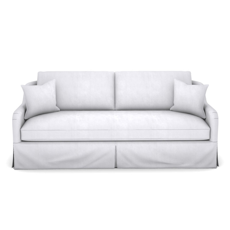 Fisher Waterfall Skirt Bench Seat Sofa, Navada Snow