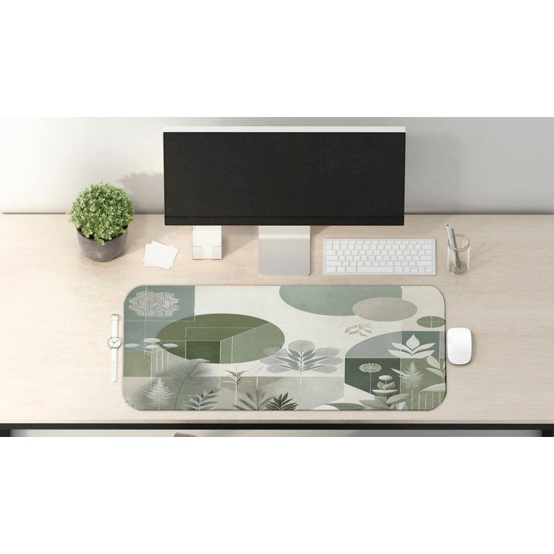 Tapis de souris Wrought Studio ™ Monstera Gaming Love Mid Century Art 31 po x 12 po vert réséda