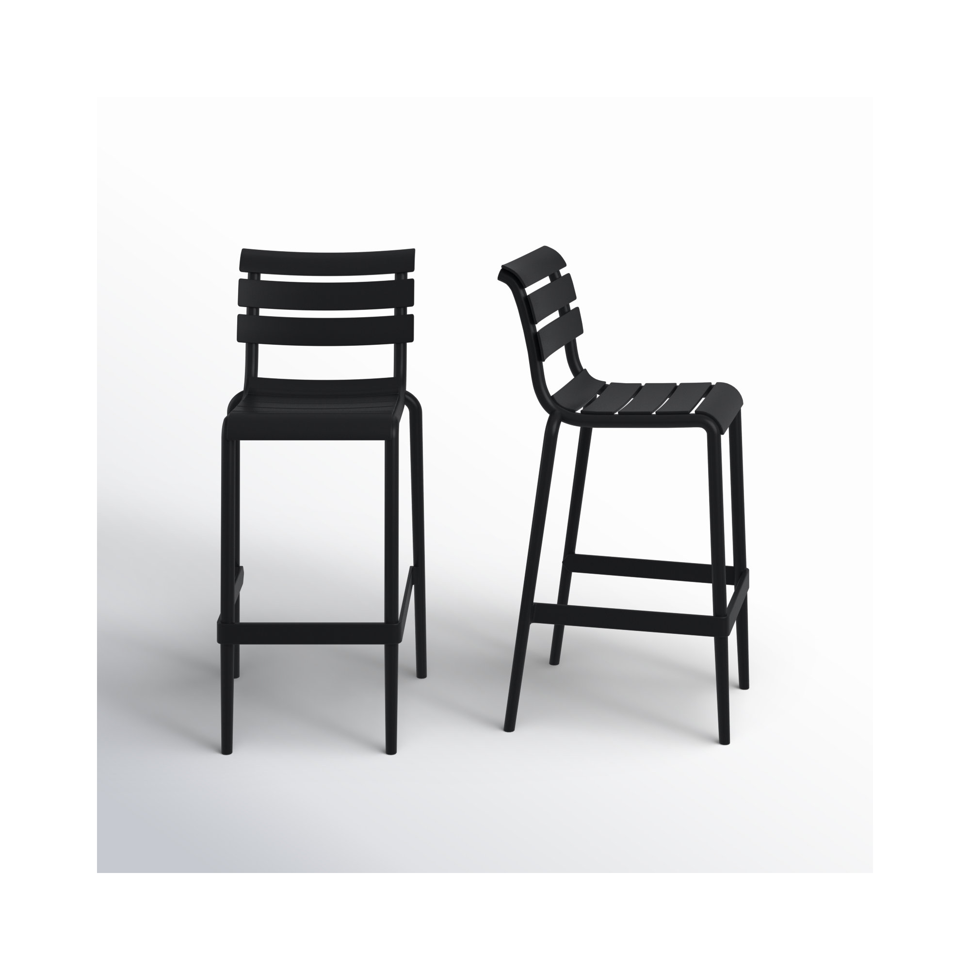 Ruta Outdoor Counter Stool, 29.50", Black