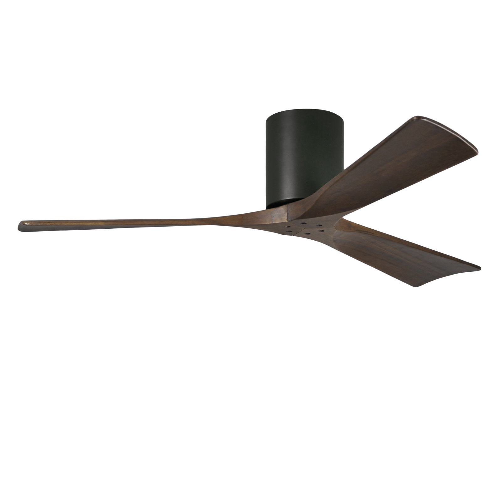 Olivier 72" Ceiling Fan, Matte Black, Walnut Tone, 52"
