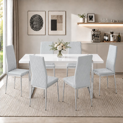 Chaises de salle à manger Parsons modernes capitonnées en losanges (ensemble de 6)