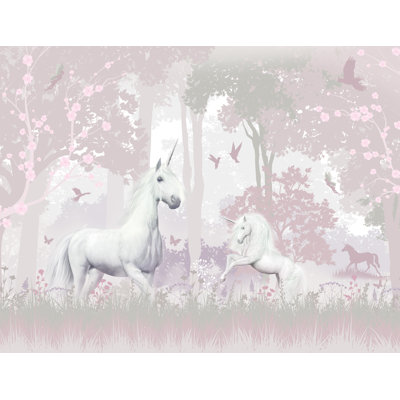6 Piece Unicorn Forest 3m X 2.4m Wall Mural