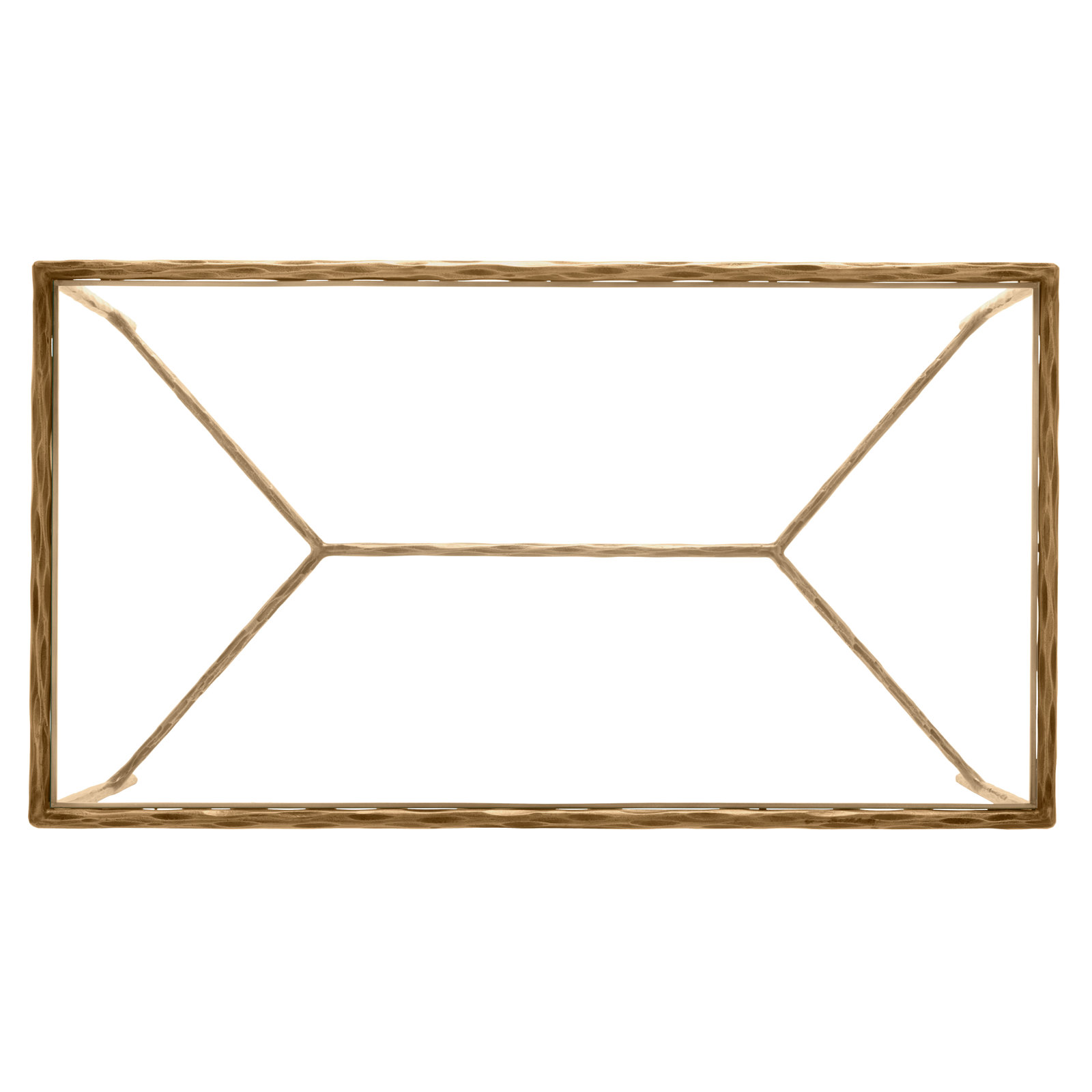 Evelynn 40" Glass Coffee Table, Clear, Brass
