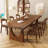 Brown Rectangular Solid Wood Dining Table-1181581329