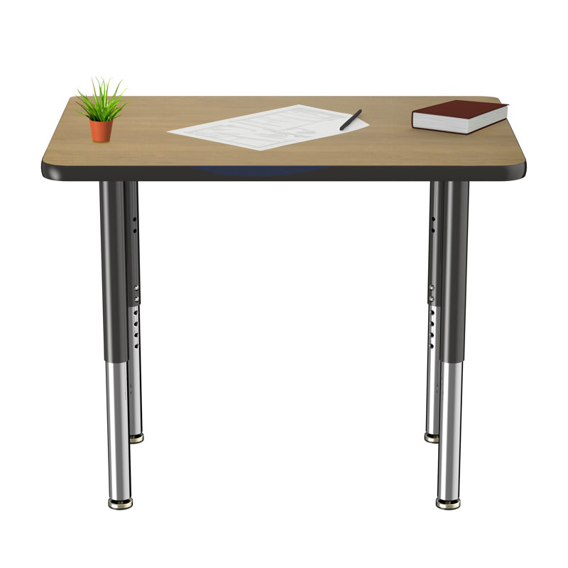 Table d'activité rectangulaire à hauteur réglable en forme de T, Super, 24 po x 36 po, Chêne Pasadena / noir