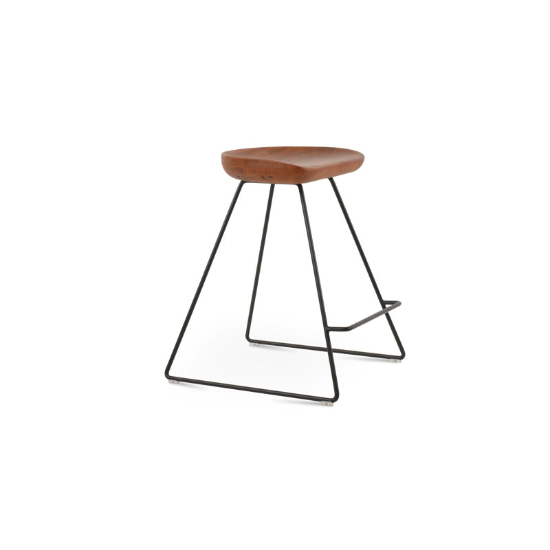 Cattelan PR Bar Wire Stool, Black/Walnut