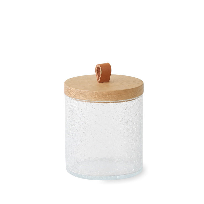 Crackle Glass Canister w/Lid, 40 oz