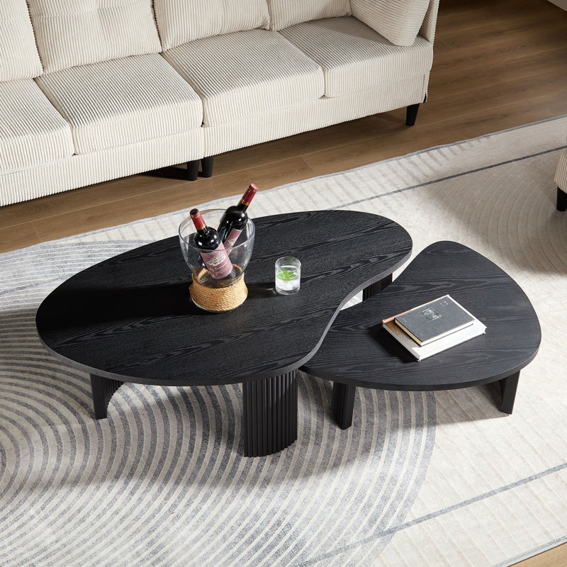 MDF Nesting Coffee Table Set, Black