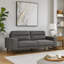 Vile Sofa, 79 Inch Grey Polyester, Classic Tapered Solid Wood Legs