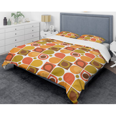 Ensemble de housse de couette Mid-Century - Abstract Retro Geometric VI