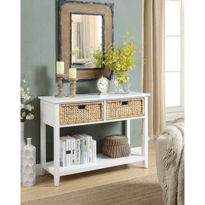 Flavius White Finish Console Table