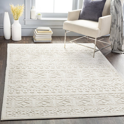Tapis intérieur / extérieur crème Emert Southwestern