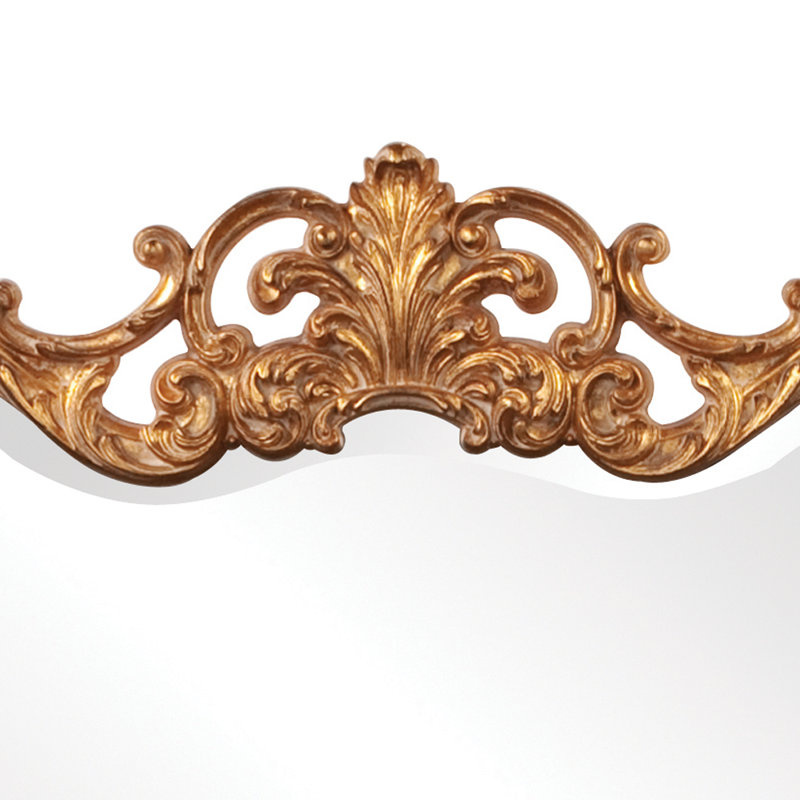 Talida Ornate Gold Leaf Rectangular Mirror with Beveled Edge