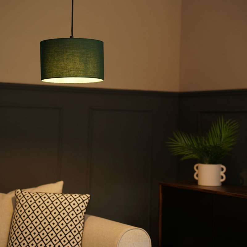 Symya 15cm H Cotton Round Lamp Shade ( Slip-On ) in Cream, Green