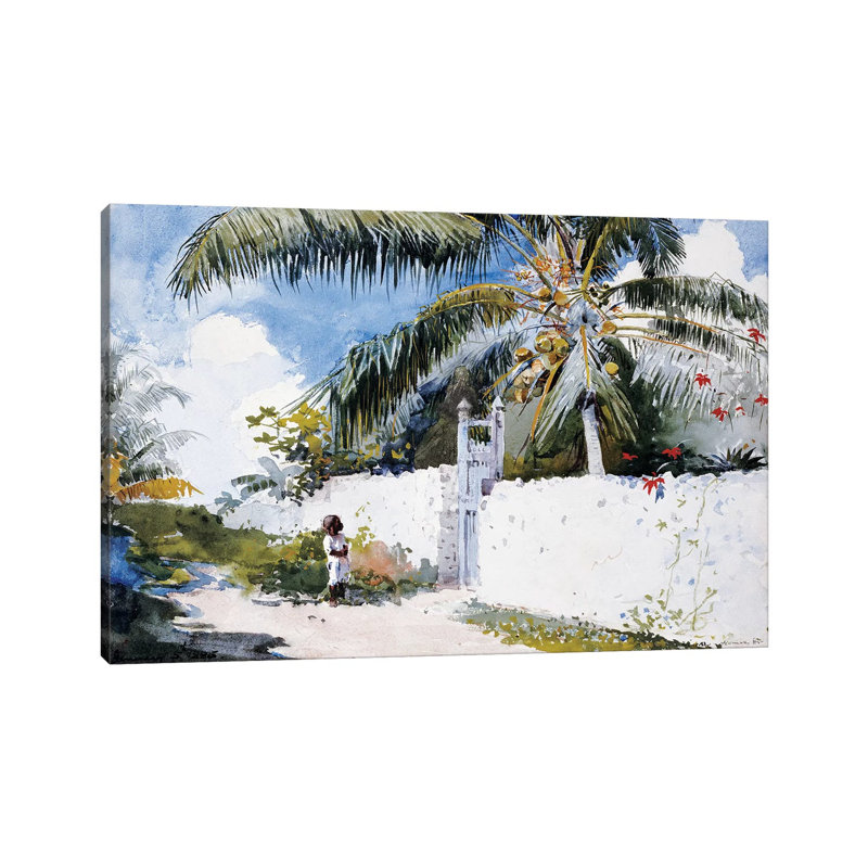 A Garden In Nassau, 1885 by Winslow Homer - Wrapped Canvas Painting, 66.04cm H x 101.6cm W x 1.91cm D