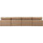 Canapé modulaire 160 po à accoudoirs carrés en similicuir-87149792