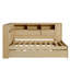 Lit de jour en bois avec tablettes de rangement, USB et lit gigogne-194129210