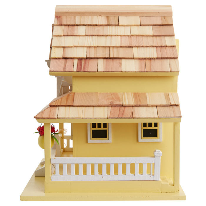Yellow Pine Shingle Backyard Bird Cottage with Flower Boxes