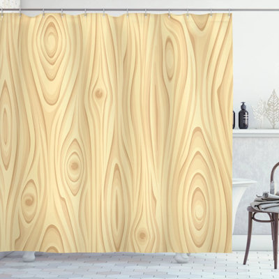 Ensemble de rideau de douche en bois texturé