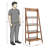 Lavish Home 30. 9"L x 17. 9"W x 68"H 4-Tier Wood Ladder Bookshelf, Walnut