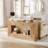 59-Inch Long Console Table,Natural Sofa Table with Storage for Entryway-1615424998