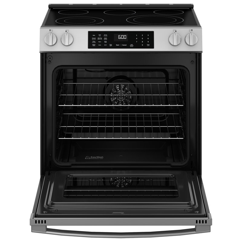 GE 30" Slide-In Electric Convection Range, Stainless Steel