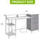 Iron Computer Desk with Built-In Electrical Outlet