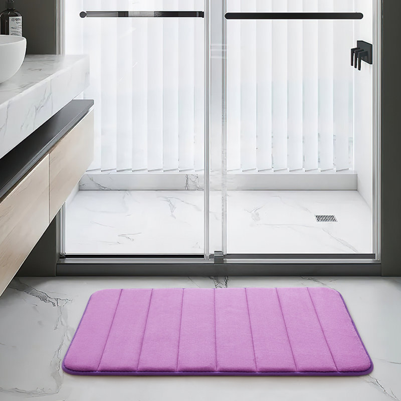 Nasier Memory Foam Non-Slip Bath Mat, Ivory, 40x60