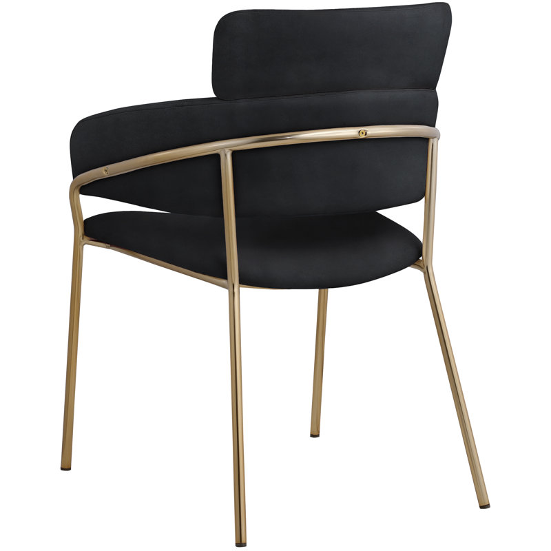 Chaise en velours Yara, Velours noir