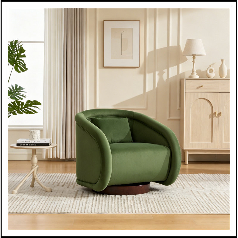 Fauteuil d'appoint pivotant avec assise rembourrée, Green
