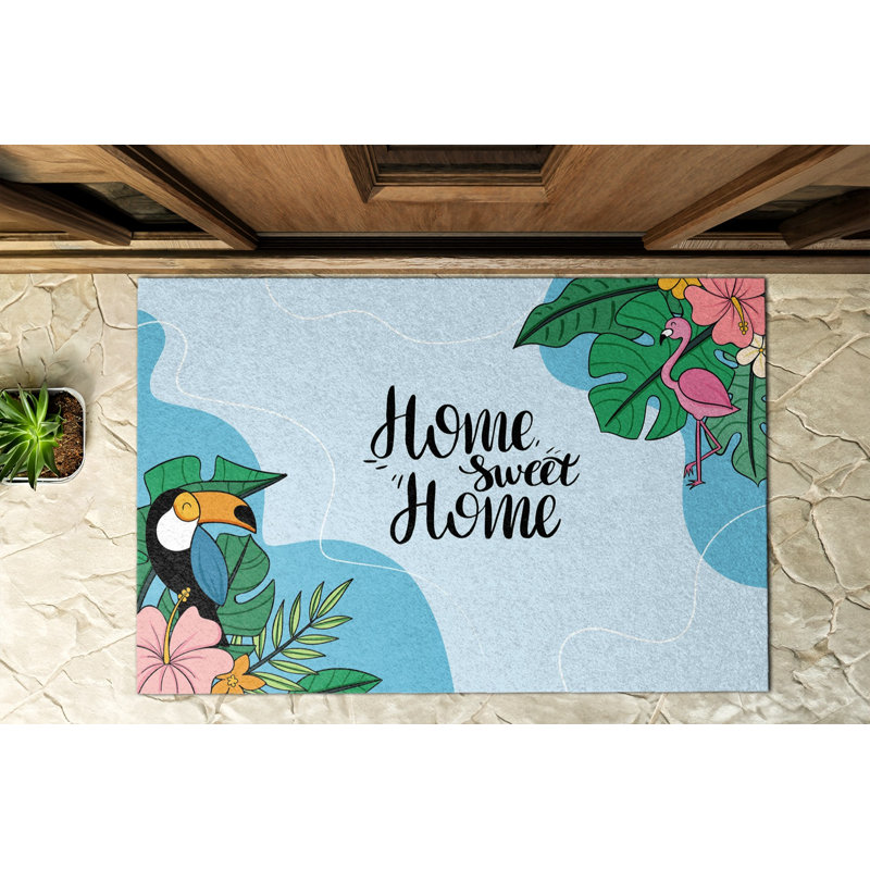 Non-Slip Floral Outdoor Doormat