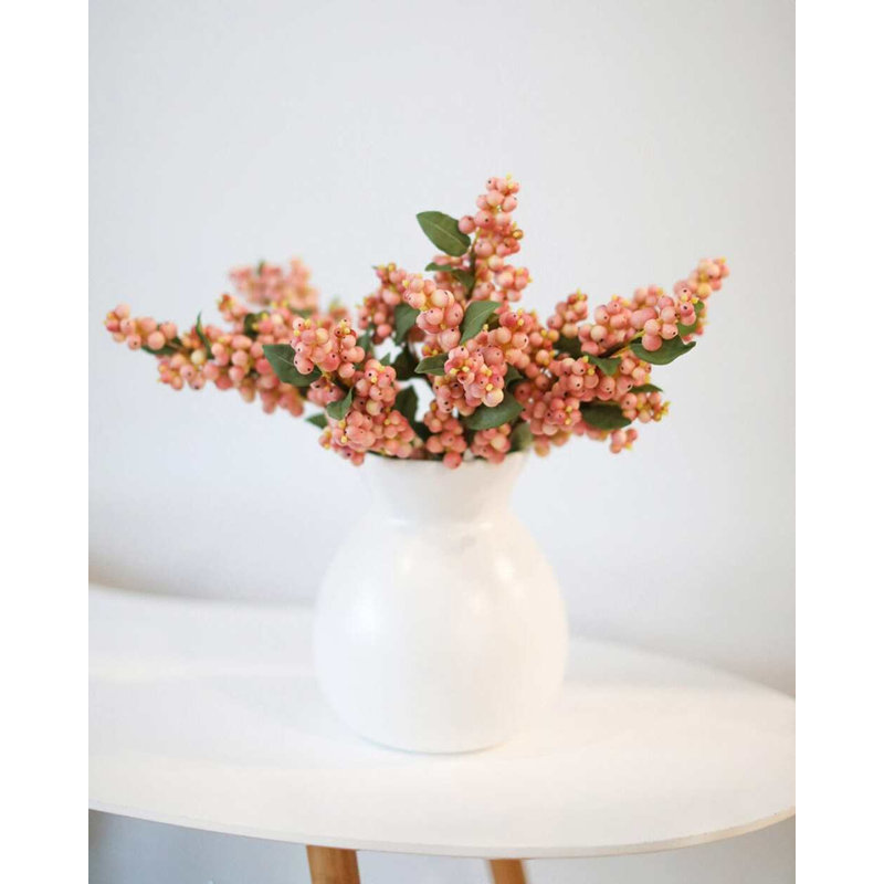 Cream White Snowberry 20.5", Pink
