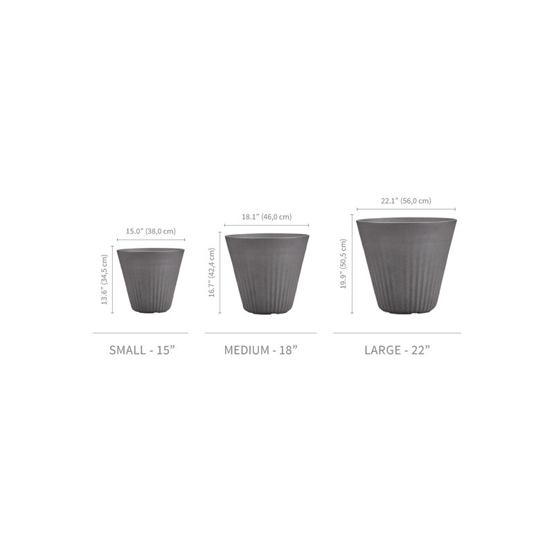 Pot à fleurs en plastique recyclé pliable pour l'intérieur et l'extérieur - Petit (), H 18 po x l 18 po x P 18 po
