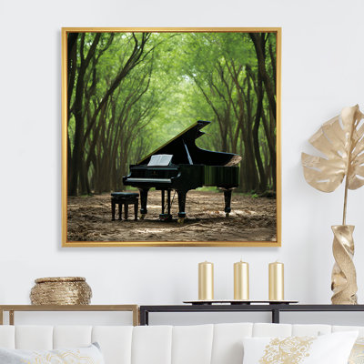 «Black Piano Forest Melody - Fruits», art mural