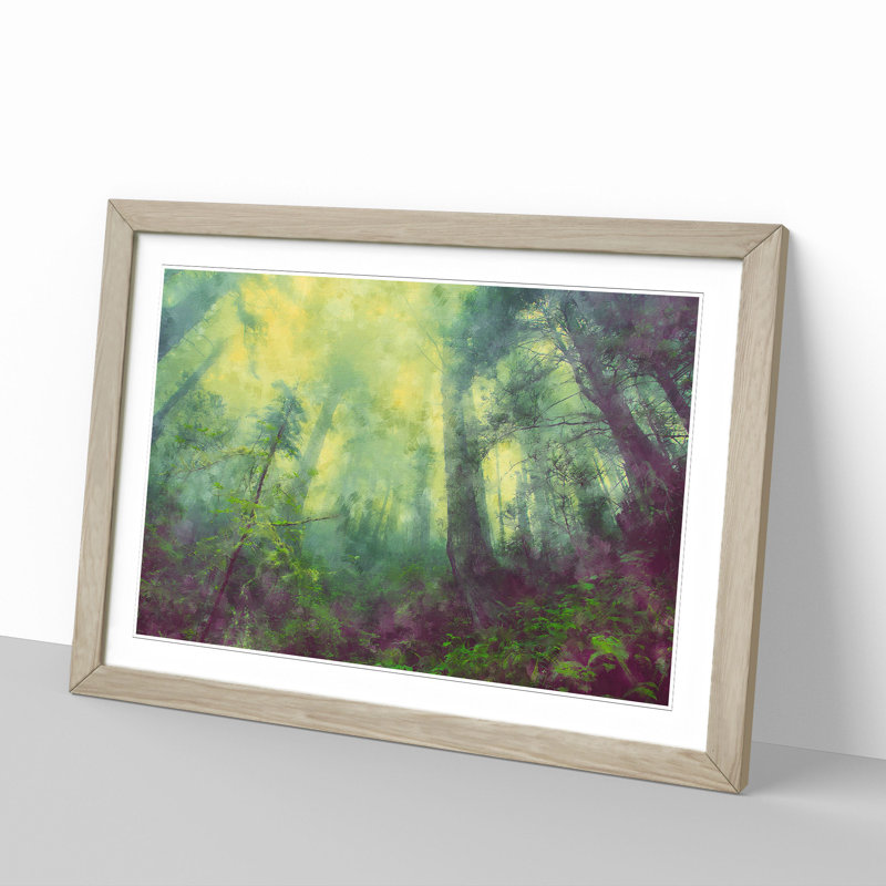 Green Forest Vol.8 - Picture Frame Graphic Art, Oak Framed, 48cm H x 65cm W x 2cm D