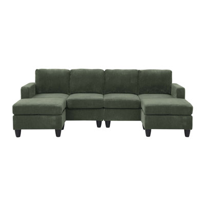 Ranjeeta 101" Wide Modular Sofa with Ottoman