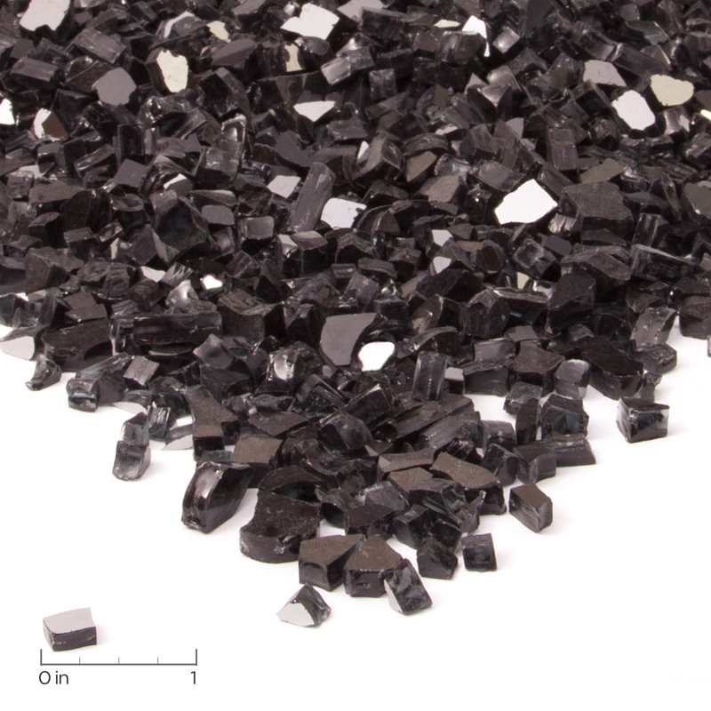 Reflective Fire Glass Filler, Black