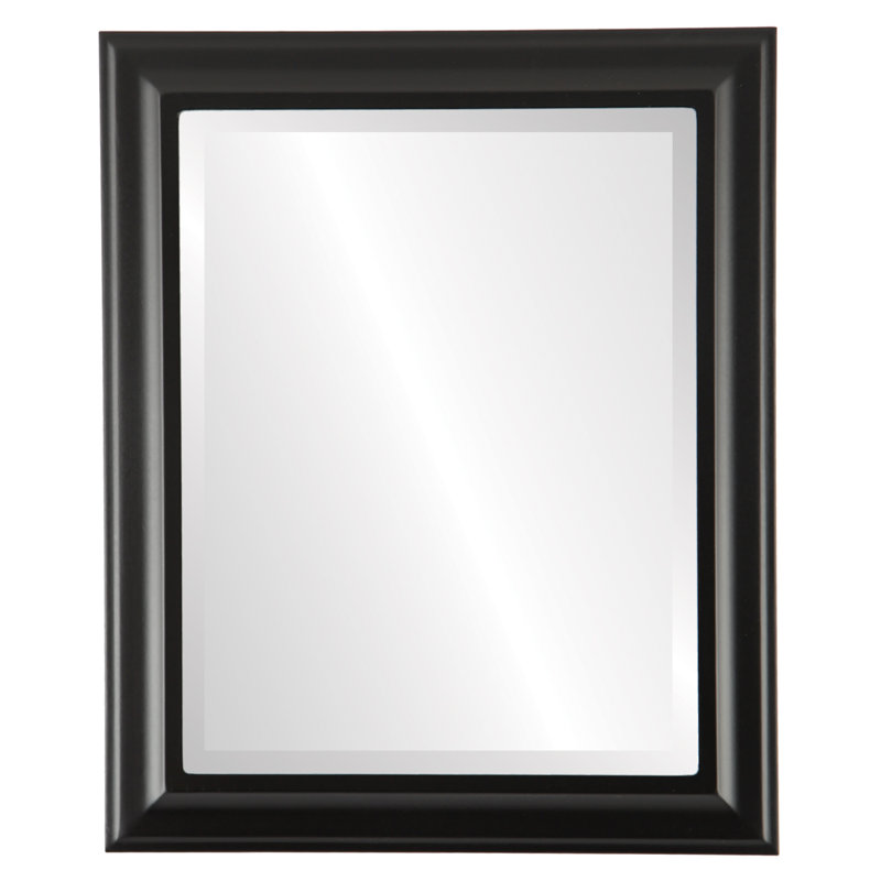 Witham Flat Wall Mirror, 27" H x 23" W, Matte Black