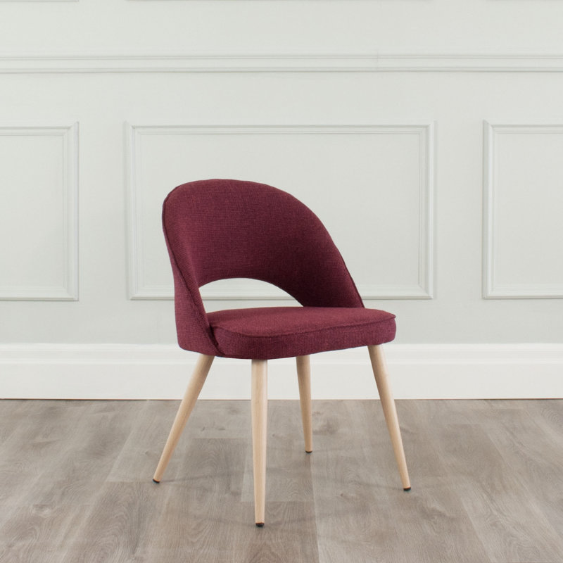 Chaise d'appoint en tissu Albeiro, Sangria, Naturel