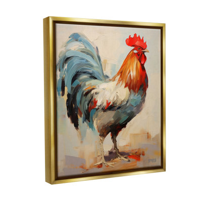 " Abstract Farmhouse Hen Floater Frame "